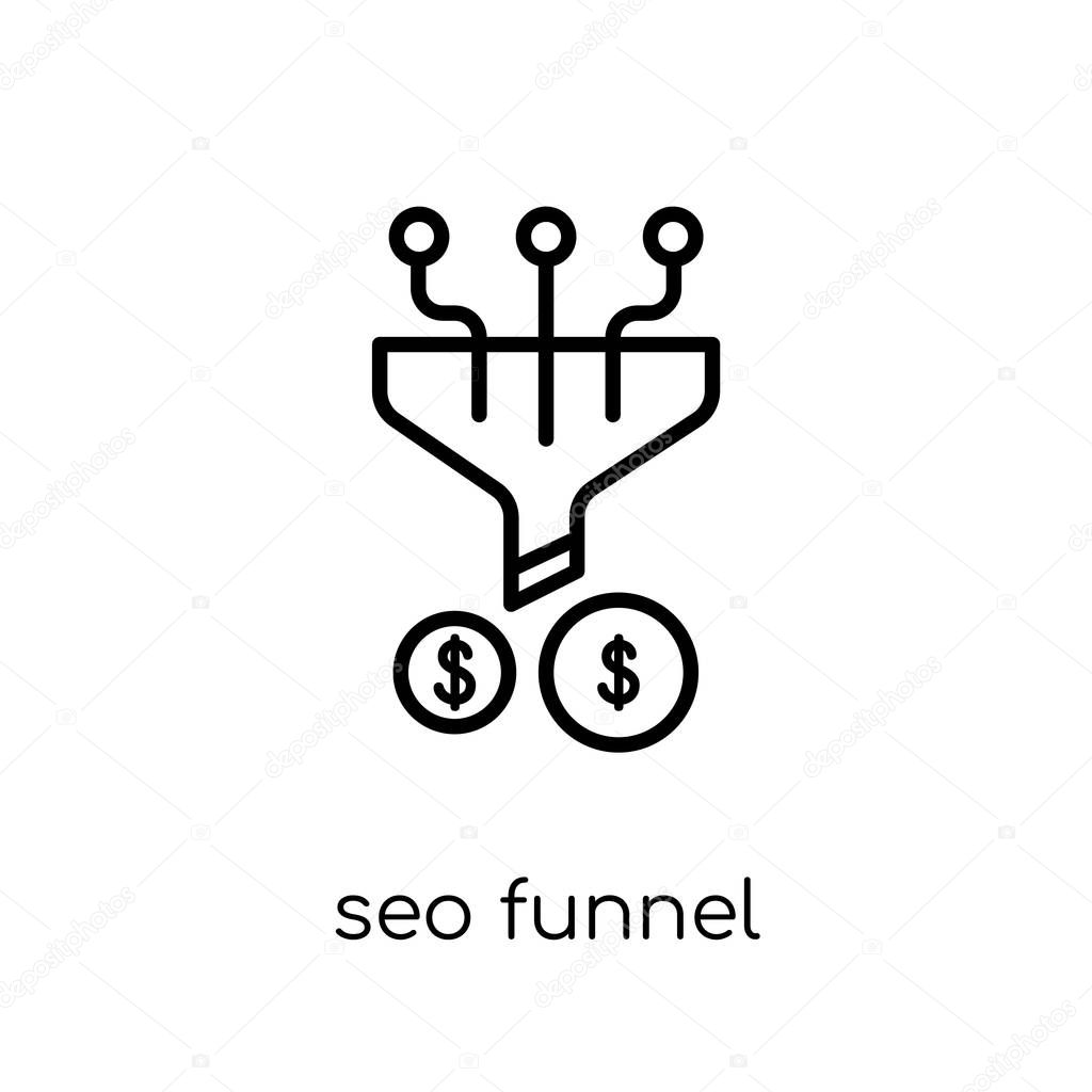 seo Funnel icon. Trendy modern flat linear vector seo Funnel icon on white background from thin line Programming collection, editable outline stroke vector illustration
