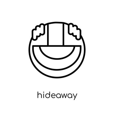 Hideaway simgesi. Modaya uygun modern düz doğrusal vektör Hideaway simgesi ince çizgi sauna Collection, düzenlenebilir anahattı kontur vektör çizim beyaz arka plan üzerinde