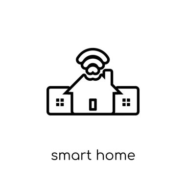 Akıllı ev simgesini. Modaya uygun modern düz doğrusal vektör akıllı ev simgesini ince çizgi akıllı ev Collection, düzenlenebilir anahattı kontur vektör çizim beyaz arka plan üzerinde