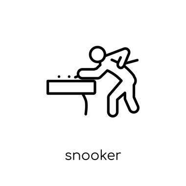 Snooker simgesi. Modaya uygun modern düz doğrusal vektör Snooker simgesi ince çizgi spor Collection, düzenlenebilir anahattı kontur vektör çizim beyaz arka plan üzerinde