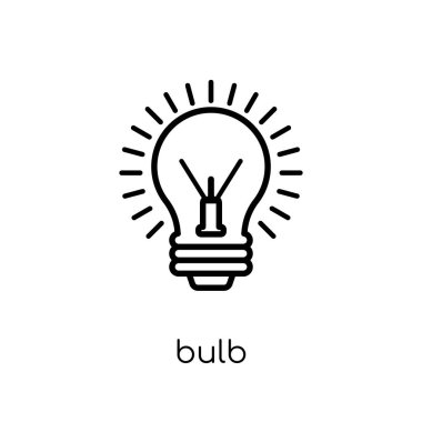 ampul simgesi. Modaya uygun modern düz doğrusal vektör ampul simgesi ince çizgi başarı Collection, Anahat vektör çizim beyaz arka plan üzerinde