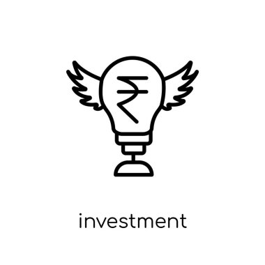 yatırım simgesi. Modaya uygun modern düz doğrusal vektör yatırım simgesi ince çizgi Collection, Anahat vektör çizim beyaz arka plan üzerinde