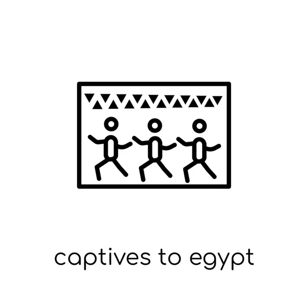 Captifs Icône Egypte Tendance Moderne Plat Vecteur Linéaire Captifs Egypte — Image vectorielle