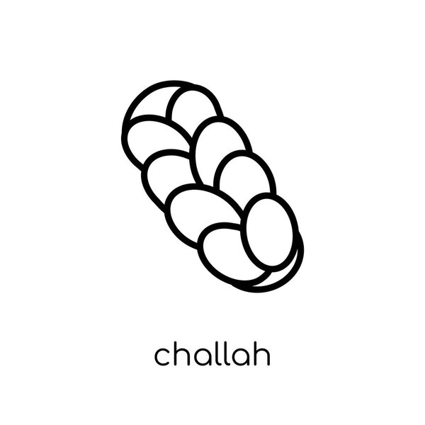 Challah icon. Trendy modern flat linear vector Challah icon on white background from thin line Religion collection, editable outline stroke vector illustration