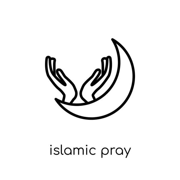 Ikone Des Islamischen Gebets Trendige Moderne Flache Lineare Vektor Islamische — Stockvektor