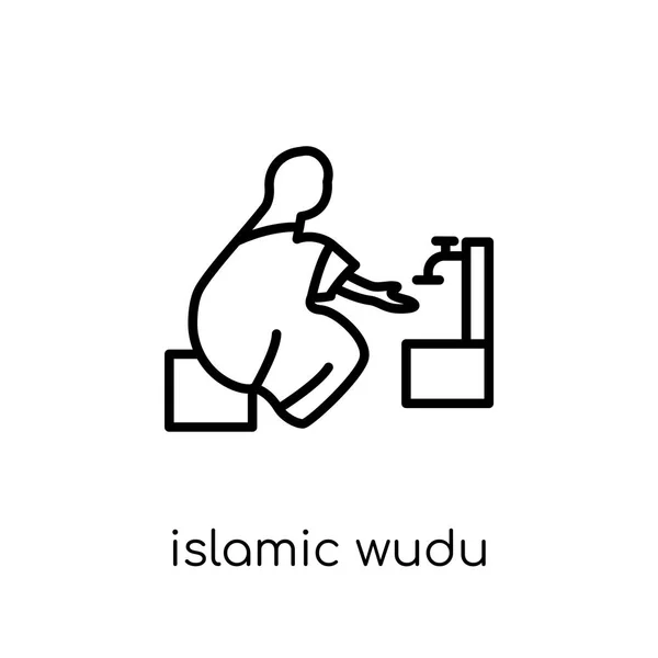 Islamische Wudu Ikone Trendige Moderne Flache Lineare Vektor Islamische Wudu — Stockvektor