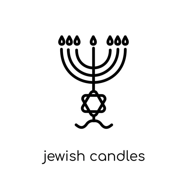 Икона Еврейских Свечей Модный Современный Плоский Линейный Вектор Икона Еврейских — стоковый вектор