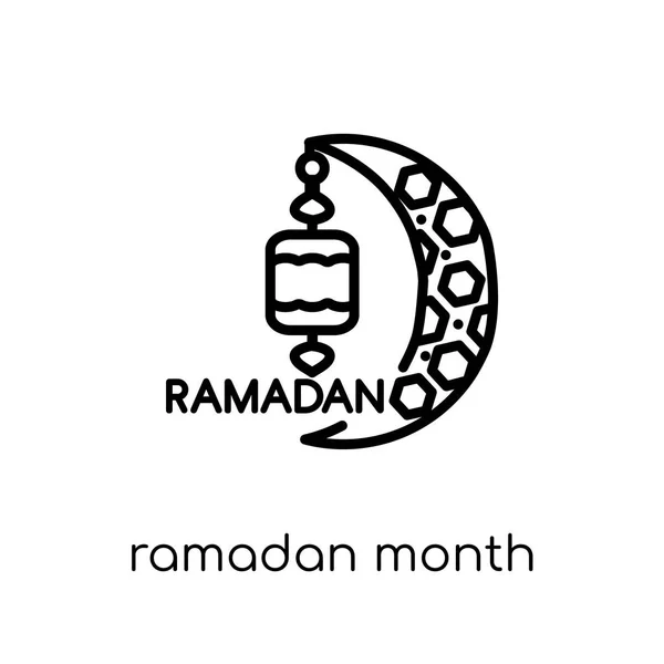 Ramadan Month Icon Trendy Modern Flat Linear Vector Ramadan Month — Stock Vector