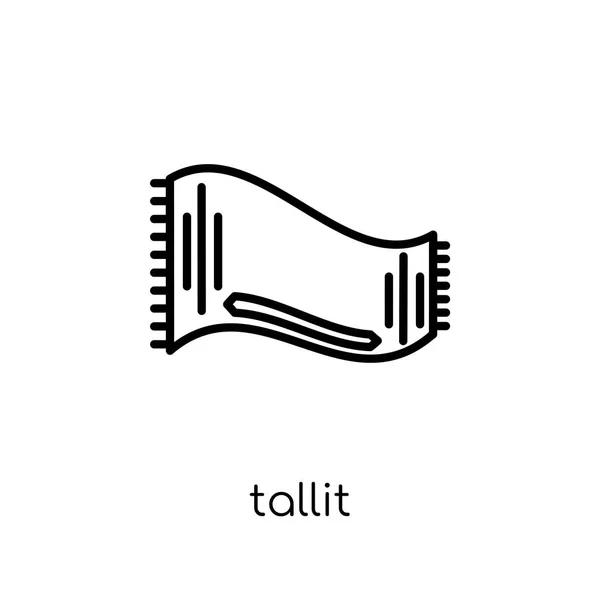 Tallit Icon Trendy Modern Flat Linear Vector Tallit Icon White — Stock Vector