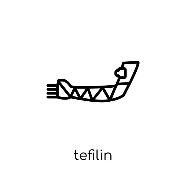 Tefilin Ikona Trendy Moderní Ploché Lineární Vektorový Tefilin Ikona Bílém — Stockový vektor