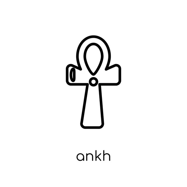 安克图标 时尚现代平线性向量 Ankh 图标在白色背景从稀薄的线宗教汇集 可编辑的概述冲程向量例证 — 图库矢量图片