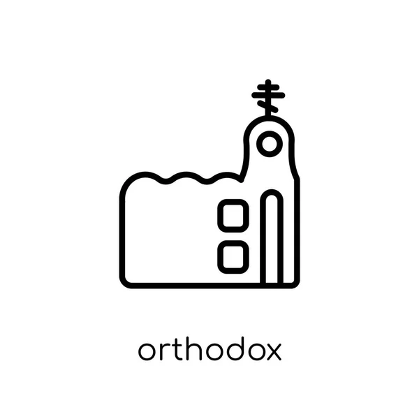 Icono Ortodoxo Moderno Moderno Vector Lineal Plano Icono Ortodoxo Sobre — Vector de stock