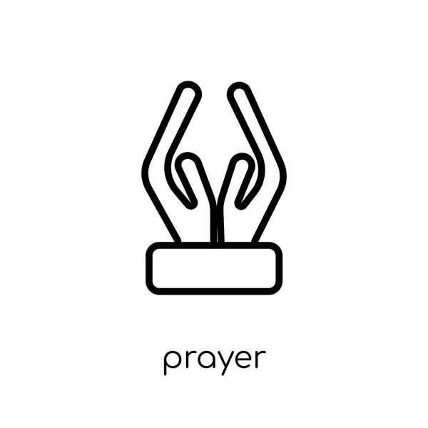 Ikona Modlitby Trendy Moderní Ploché Lineární Vektorové Modlitba Ikona Bílém — Stockový vektor