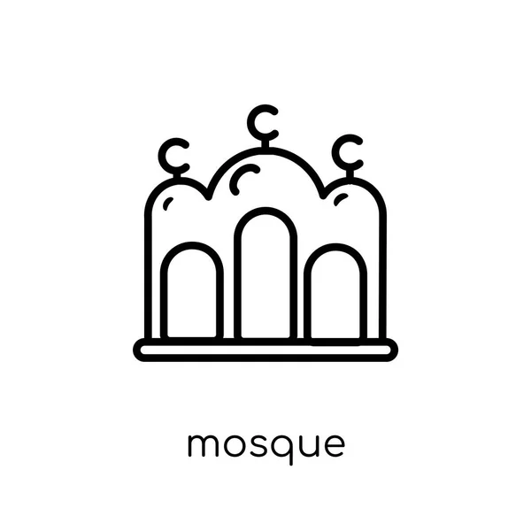 Icône Mosquée Tendance Moderne Plat Vecteur Linéaire Icône Mosquée Sur — Image vectorielle