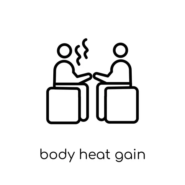 Body Heat Gain Icon Trendy Modern Flat Linear Vector Body — Stock Vector