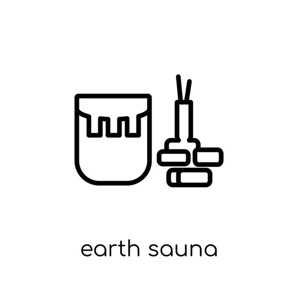 Earth Sauna Icon Trendy Modern Flat Linear Vector Earth Sauna — Stock Vector