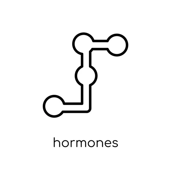 ホルモンのアイコン 細い線サウナ コレクション 編集可能なアウトラインのストロークのベクトル図から白い背景のトレンディなモダンなフラット線形ベクトル ホルモン アイコン — ストックベクタ