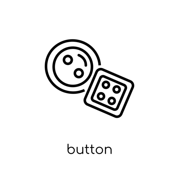 Button Icon Trendy Modern Flat Linear Vector Button Icon White — Stock Vector