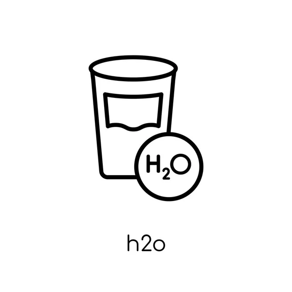 H2O 时尚现代平面线性向量 H2O 图标在白色背景从细线汇集 概述向量例证 — 图库矢量图片