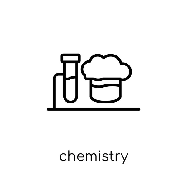 Chemistry Icon Trendy Modern Flat Linear Vector Chemistry Icon White — Stock Vector
