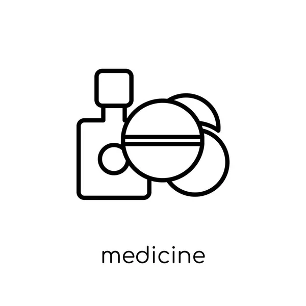 Medicine Icon Trendy Modern Flat Linear Vector Medicine Icon White — Stock Vector