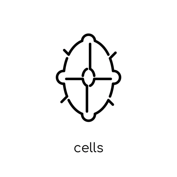 Icono Celdas Icono Moderno Moderno Células Vectoriales Lineales Planas Sobre — Archivo Imágenes Vectoriales