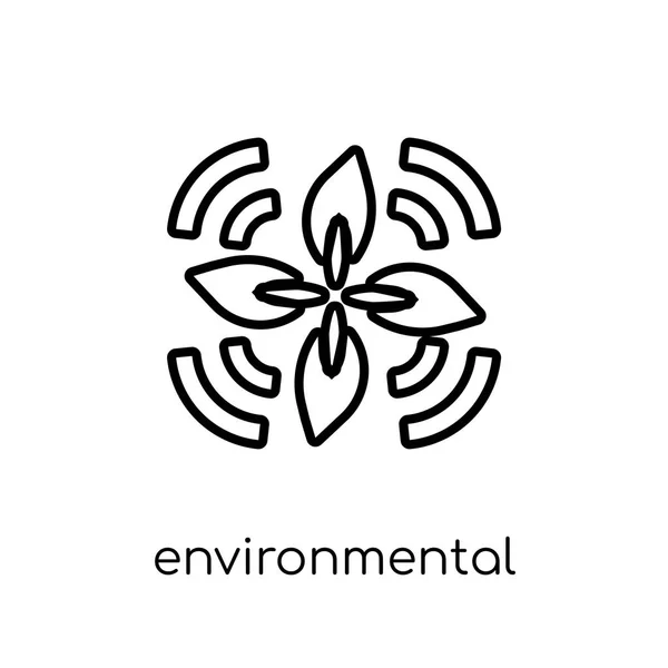 Environmental Icon Trendy Modern Flat Linear Vector Environmental Icon White — Stock Vector