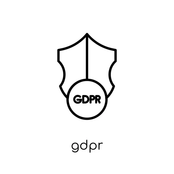 Піктограма Gdpr Модний Сучасний Плоский Лінійний Вектор Значок Gdpr Білому — стоковий вектор
