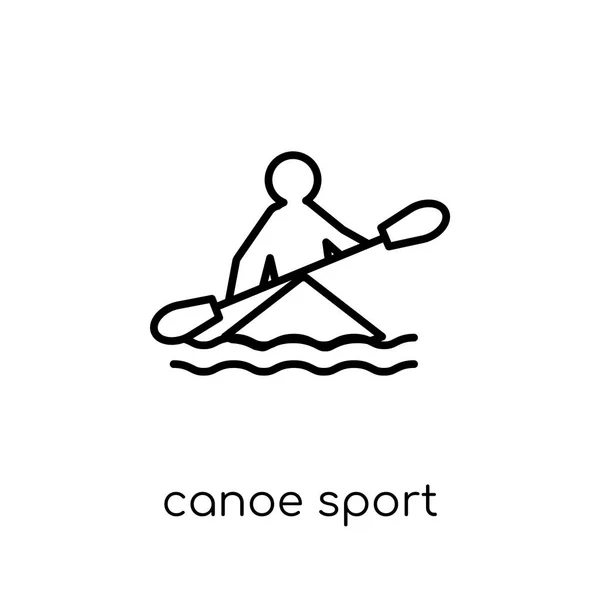 Ícone Desportivo Canoa Vetor Linear Plano Moderno Moda Ícone Esporte —  Vetores de Stock