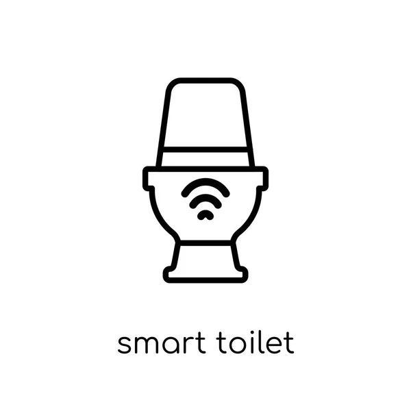 Icône Toilette Intelligente Tendance Moderne Plat Vecteur Linéaire Smart Icône — Image vectorielle