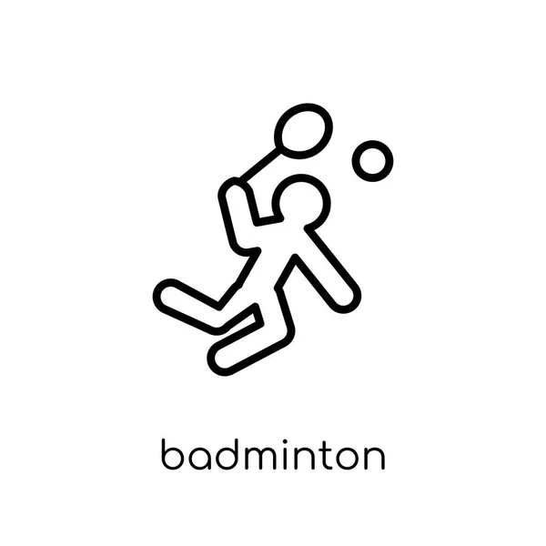 Icono Bádminton Moderno Vector Lineal Plano Moderno Ícono Bádminton Sobre — Archivo Imágenes Vectoriales