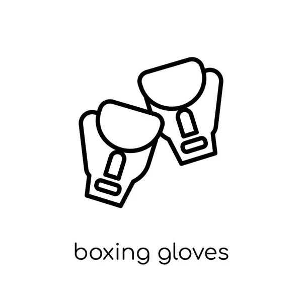 Boxing Gloves Icon Trendy Modern Flat Linear Vector Boxing Gloves — Stock Vector