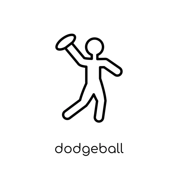 Dodgeball Ikona Modny Nowoczesny Liniowych Płaskich Wektor Dodgeball Ikona Białym — Wektor stockowy