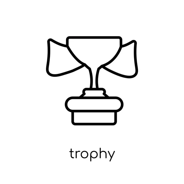 Trofee Pictogram Trendy Moderne Vlakke Lineaire Vector Trophy Icoon Een — Stockvector