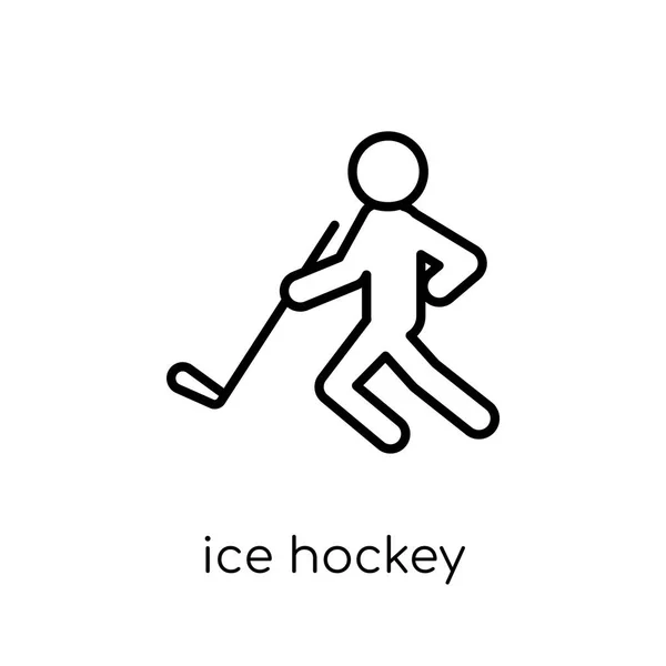 Ice Hockey Icon Trendy Modern Flat Linear Vector Ice Hockey — Stock Vector