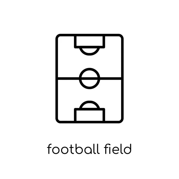 Voetbal Veld Pictogram Trendy Modern Plat Lineaire Vector Voetbal Veld — Stockvector