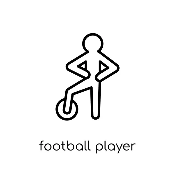 Voetbal Speler Pictogram Trendy Modern Plat Lineaire Vector Football Speler — Stockvector