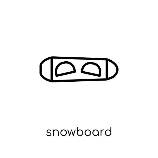 Ícone Snowboard Moderno Moderno Vetor Linear Plano Ícone Snowboard Fundo — Vetor de Stock