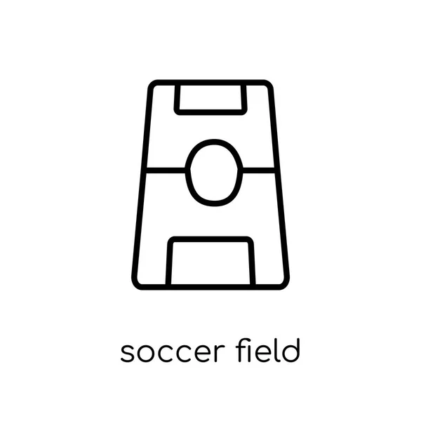Voetbal Veld Pictogram Trendy Modern Plat Lineaire Vector Soccer Veld — Stockvector