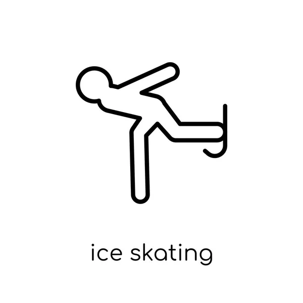 Ice Skating Icon Trendy Modern Flat Linear Vector Ice Skating — Stock Vector