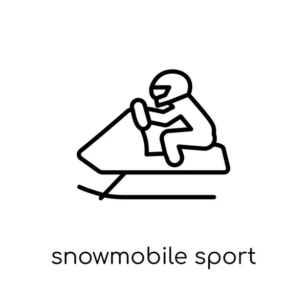 Sneeuwscooter Sport Pictogram Trendy Modern Plat Lineaire Vector Sneeuwscooter Sport — Stockvector