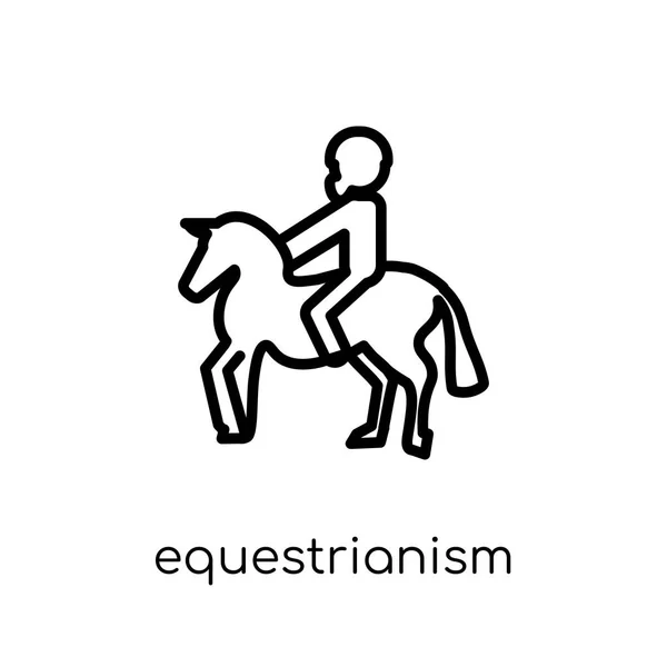 Icono Del Ecuestralismo Moderno Moderno Vector Lineal Plano Equestrianismo Icono — Vector de stock