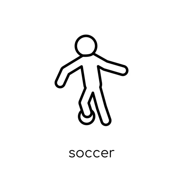 Voetbal Pictogram Trendy Moderne Vlakke Lineaire Vector Soccer Icoon Een — Stockvector