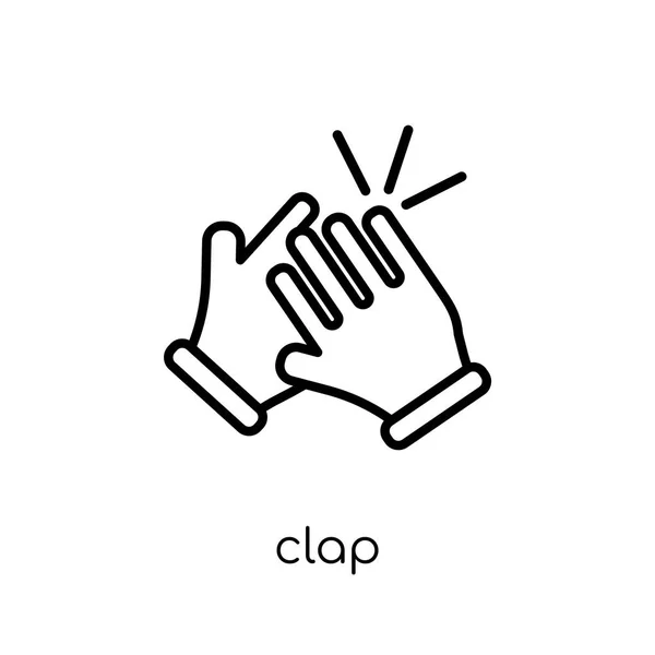 Clap Icon Trendy Modern Flat Linear Vector Clap Icon White — Stock Vector