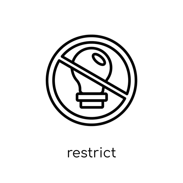 Restrict Icon Trendy Modern Flat Linear Vector Restrict Icon White — Stock Vector