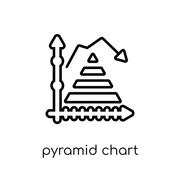 Pyramid Chart Icon Trendy Modern Flat Linear Vector Pyramid Chart — Stock Vector