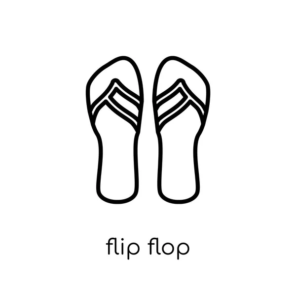 Flip Flop Simgesi Modaya Uygun Modern Düz Doğrusal Vektör Flip — Stok Vektör