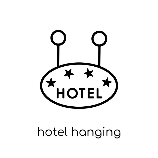 Hotel Visí Signál Čtyřhvězdičkové Ikony Moderní Ploché Lineární Vektorový Báječné — Stockový vektor