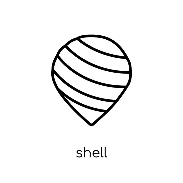 Shell Icon Trendy Modern Flat Linear Vector Shell Icon White — Stock Vector