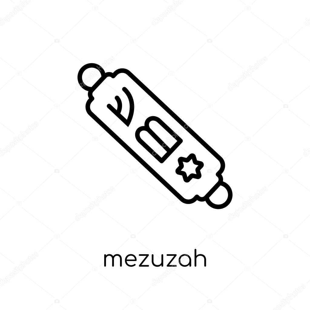 Icono de Mezuzah. Moderno moderno vector lineal plano Mezuzah icono